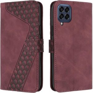 SJZG-Coque Pour Samsung Galaxy M33 5G, Etui Protection Housse Premium En Cuir Pu Portefeuille Étui Téléphone [Fermoir Magnétique] [Fentes Pour Cartes] Flip Case Pour Samsung Galaxy M33 5G¿Rouge - Neuf