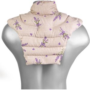 Neck Warmer for Cervical Vertebrae with Stand-Up Collar and Back-Romantic Country-2 in 1 Thermal Cushion Can Be Used Hot or Cold-Flax Seeds - Neuf