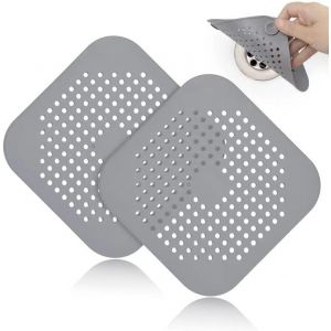 Silicone Drain Protector,2 Pcs Sink Filter with Suction Cup,Bath Drain Cover Filter,Hair Filter and Dirt,Anti-clogging for Shower,Bathtub and Kitchen - Neuf