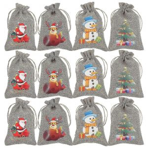 24pcs Des Goodies De No&euml;l Sacs &Agrave; Cordon De Serrage Sac De Cadeau De Friandises Sac Cotillons Sac - Neuf
