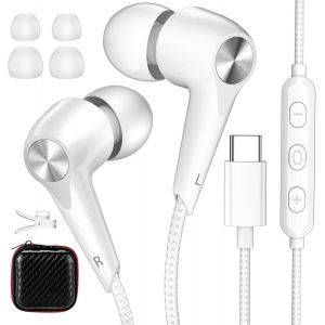 KALANKA-&Eacute;couteurs USB C pour Samsung Galaxy A55 A35 A54 A34 5G, st&eacute;r&eacute;o, HiFi, connexion USB C, avec c&acirc;ble de microphone ENC, blindage du bruit, type C, pour iPhone 16, 15 Pro, Pixel 9, 8a, Xiaomi 14T - Neuf