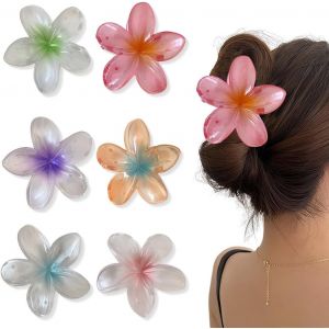 Ershi-Lot De 6 Pinces À Cheveux En Forme De Fleur Pour Cheveux Épais, Forte Tenue, Antidérapantes, Hawaïennes, Mignonnes, Grandes [178] - Neuf