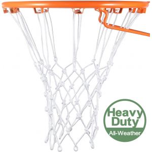 Filet De Basket-Ball De Remplacement (Blanc) Toutes Saisons, Compatible Avec Les Paniers De Basket-Ball Standard D'intérieur Ou D'extérieur, 12 Boucles - Neuf