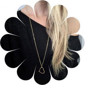 Kal-Collier Pendentif Coeur Boho Collier Long Coeur Or Collier Long Coeur Creux Collier Long Coeur Minimaliste Collier Coeur Amour Bijoux Pour Femmes Et Filles - Neuf