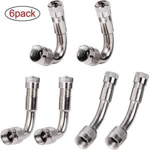 Kit D'extension De Valve De Pneu Pour Voitures, Motos Et Camions - 3 Angles Pour Un Accès Et Un Gonflage Faciles - Cuivre Nickelé Durable - Neuf