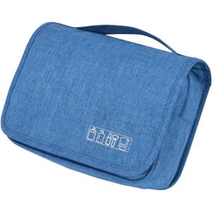 MAA-Beauty Case de voyage, sac de toilette de voyage suspendu, multi-compartiments pour organiser des objets personnels, crochet en métal pour accrocher, Lago Bleu., - Neuf