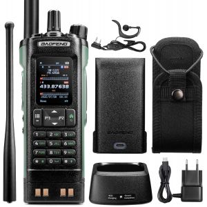 Radio Dmr Dm-32Uv 10 W,Uhf/Vhf/Am/Fm Portable Avec Gps Et Aprs Num&eacute;rique,Double Emplacement Tier Ii,&Eacute;cran Couleur 2"",4 000 Canaux,50 000 Contacts,&Eacute;tui De Transport,Vert - Neuf