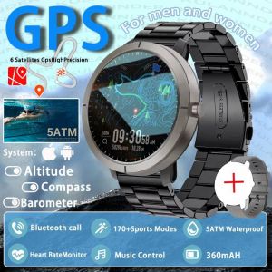 Nouveau 6 Satellite Gps Montre Intelligente Femmes 5Atm Étanche Femmes Santé Bluetooth Appel Altitude Baromètre 170+Mode Sport Montre Intelligente.Black Steel Belt.5Atm - Neuf