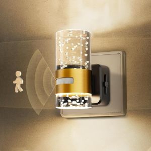 Veilleuse Led Avec Détecteur De Mouvement, À Brancher Sur Prise Murale, 3 Modes (Auto/Marche/Arrêt), Lumière Chaude 3000k, Intensité Réglable 0-100 Lm, Idéale Pour Couloir, Chambre D'enfant, Cuisine - Neuf