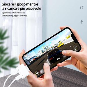 Dual Lightning Adapter For Iphone (2 Pack)Jack Headphone Charger Accessories Aux Cable For Apple Audio Cable Earphone Adapter For Ipad 14 Pro Max Charge Headphone Car Radio Connector - Neuf