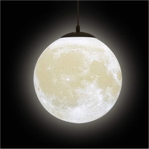 SUBZONAL-Lampe Lune Plafond,Lune Chambre Enfant,Suspension Luminaire Lune,Plafonnier Boule,Suspension Planet,Lustre Chambre,Lustre Salon Moderne(Sans Ampoule),25cm - Neuf