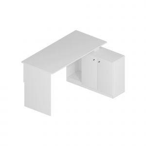 Bureau en bois "Basak" - 130 x 60 x 74 cm - Blanc - Neuf