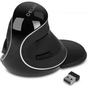CHECARZHN--NO1-Souris Ergonomique Sans Fil, Souris Verticale Sans Fil, Souris Ergonomique Pour Droitier, 6 Boutons, Repose-Poignet Amovible, 2.4G Sans Fil Avec Récepteur Usb (M618Plusgx) - Neuf