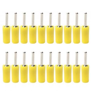 20Pcs Pin Banana Plug 2mm nickel&eacute; plaqu&eacute; laiton m&acirc;le &eacute;tanche connecteur kit d'accessoires KitYellow - Neuf