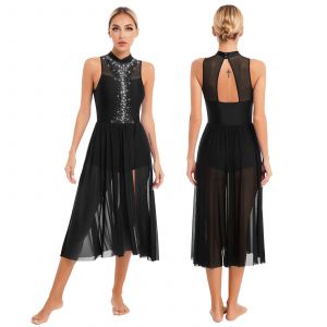 Robe De Brevlyrique À Paillettes Pour Femme,Tenue De Ballet À Bretelles,Costume De Spectacle Sur Scène Contemporaine Moderne - Neuf