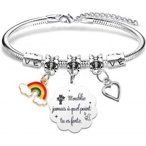 Cadeau De Courage Bracelet Femme Cadeau Maman Cadeau Meilleure Amie Femme Cadeaux De Motivation Femme Amie Cadeaux D'encouragement Gravé Encouragement Cadeau Amitié Cadeau Retraite - Neuf