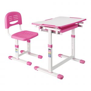 Set de bureau et chaise pour enfant rose blanc Helloshop26 03_0010684 - Neuf