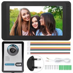 Interphone video filaire 7 pouces avec ecran tactile et prise de vue photo, sonnette, prise UE 110-240 V - Neuf