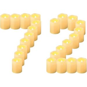 72 Pièces Bougies Led Sans Flamme Vacillante, Alimentées Par Piles Bougies Chauffe-Plat Électriques Sans Flamme Petite Bougie Pour Anniversaire Mariage Halloween Noël Décoration - Neuf