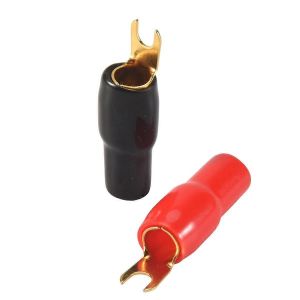 Terminal Spade Fourche Adaptateur Connecteur Fiche Barrière de sertissage Spades Haut-parleur Fil Terminal Plug-4GA - Neuf