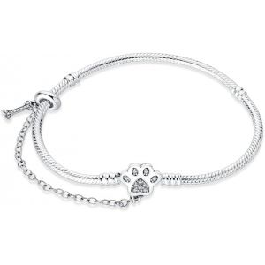 Bracelet Femme 925 En Argent Sterling Bracelet En Argent Sterling Avec Cha&icirc;ne Serpent, Libellule Et Tr&egrave;fle Avec 5a Cubic Zirconia, Cadeau Pour Femme - Neuf