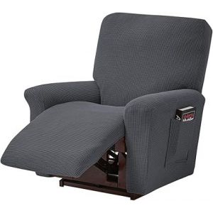 Housses De Fauteuil Inclinable, Housses Extensibles En Polyester Et Élasthanne, Lot De 4, Avec Poche Latérale Élastique, Pour Salon - Neuf