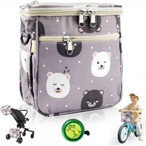 Panier De Vélo Pour Enfant-Sac De Guidon-Sac De Vélo-Sac De Vélo-Panier De Guidon Amovible Avec Bretelles Pour Vélo D'enfant-Trottinette - Neuf