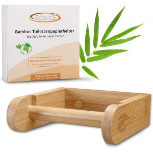 BHHBB-1x Porte Papier Toilette en Bois Montage Mural sans Perçage Porte-Rouleau Toilette en Bambou Naturel Distributeur Papier Toilette Ecologique Auto-adhésif - Neuf