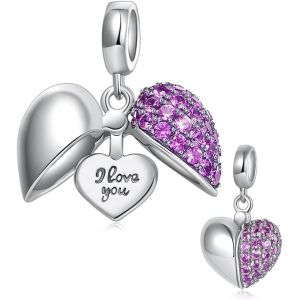 Charms Amour C?ur En Argent Sterling 925 Avec Cristal Pour Bracelets Breloque En Forme De C?ur En Argent Sterling 925 Compatible Avec Les Bracelets Et Colliers Et Europ&eacute;ens - Neuf