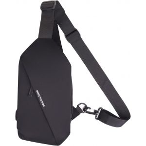 CAUC-Ultral&eacute;ger Sac de Poitrine Sling Crossbody Bag Homme Femme Sacoche avec Port de Charge USB Sac d'Epaule Sacoche de Ceinture Sac Bandouli&egrave;re pour Voyage Randonn&eacute;e Cyclisme Jogging &Eacute;tanche - Neuf