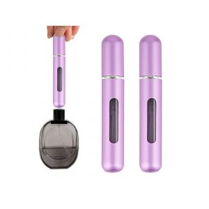 Lot de 2 flacons vaporisateurs de parfum rechargeables de 8 ml - Violet - Neuf