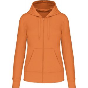 Sweat &Agrave; Capuche Zipp&eacute; &Eacute;coresponsable - Femme - K4031 - Orange - Neuf