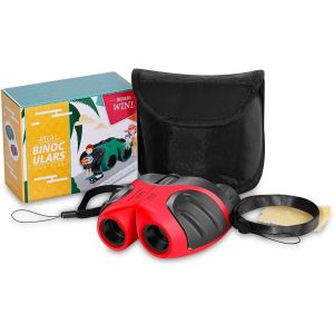 KALANKA-8X21 Compact RÉSistant Aux Chocs Jumelles pour Enfants,3-12 Ans Fille Regardant des Animaux Sauvages Ou La RandonnÉE des Jouets pour Enfants(Rouge) - Neuf