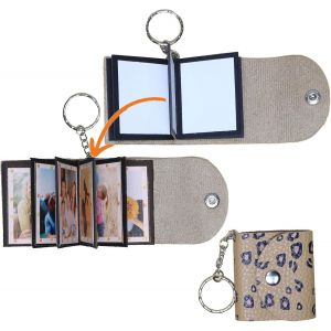 Mini porte-cl&eacute;s photo, petit porte-cl&eacute;s personnalis&eacute; en cuir avec photo &agrave; m&eacute;moire de forme, album personnalis&eacute;, mini porte-cl&eacute;s mignon avec livre d'images pour famille, petit ami, couples, chien, - Neuf