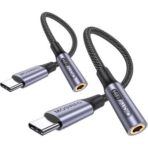 Adaptateur de Prise de Casque à 3,5mm, Adaptateur Écouteur USB C Jack 3.5mm en Nylon, Adaptateur Jack USB Type C avec DAC pour Samsung Galaxy s24 22 S20 Ultra S20, Pixel 4 3 2 XL, iPad Pro - Neuf