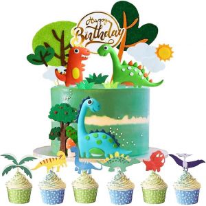 Dinosaur Cake Toppers - Jungle Cupcake Toppers Pour Les F&ecirc;tes - Neuf