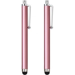 Lot de 2 stylets pour smartphone,Pointe en silicone pour appareils &agrave; &eacute;cran tactile,Compatible avec tablettes, t&eacute;l&eacute;phones portables, ordinateurs portables, iPad, iPhone, Kindle Fire,Rose - Neuf