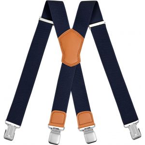 Cauc-Bretelles Homme, R&eacute;glable &Eacute;lastiques Hommes Bretelles, 4 Clips Heavy Duty X Suspenders Style Bretelles, Sangle Pantalon Bretelles Pour Hommes Et Femmes, Emp&ecirc;che Les Plis De La Blouse - Neuf