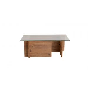 Table basse en bois "Vetrino" - 105 x 65 x 40 cm - Pin atlantique - Neuf