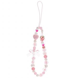 Cha&icirc;ne de t&eacute;l&eacute;phone Durable Fraise Bowknot Heart Design Phone Chain Phone D&eacute;coration - Neuf