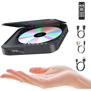 MEVRONISSHOP-Lecteur DVD pour TV, Mini Lecteur DVD HDMI, HD 1080p - Prend en Charge Toutes Les R&eacute;gions, M&eacute;moire de Point d'arr&ecirc;t, USB/TF, Int&eacute;gr&eacute; PAL/NTSC et T&eacute;l&eacute;commande - Neuf