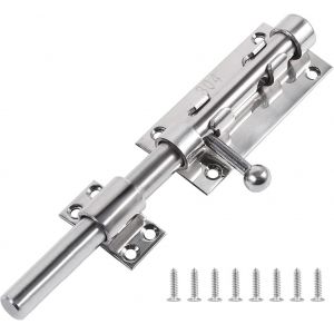 ChenQuanSarl-Loquet De Porte Coulissant, Loquet À Boulon En Acier Inoxydable 304 Robuste Avec Trou De Cadenas, Verrou De Porte Coulissant, Diamètre 14Mm. Verrous Loquet Porte Coulissant Verrou 8 Inch - Neuf