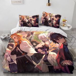 Parure De Lit 3 Pieces Avec Housse De Couette Et Poster Butterfly-Shinobu, Décoration D'ambiance De Chambre, Périphériques D'anime - Neuf