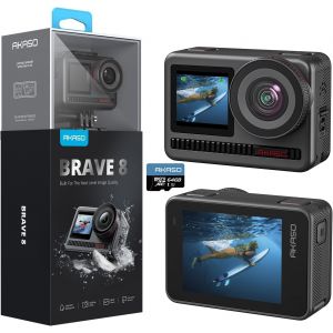 MEVRONISSHOP-Brave 8 Cam&eacute;ra Sport 4K 60FPS Etanche 60M Cam&eacute;ra d'action 48MP WiFi sous Marine Action Cam avec stabilisation SuperSmooth &Eacute;cran Tactile Grand Angle Zoom 8X 16X Slo-mo 2 Batteries 1550mAh - Neuf