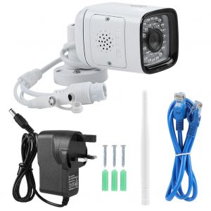 Camera reseau Wi-Fi HD 100 W etanche avec microphone bidirectionnel (prise GB 100-240 V) - Neuf