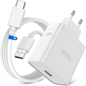 Cmjaagur-120w Supervooc Adaptateur Chargeur Rapide Avec 8a C&acirc;ble Usb C 1m Pour Realme Gt 7 Pro 6 6t 14 12 Pro+ 12+ 12x C65 C75 C67 Note 60 Pour Oppo Reno12 11 F 10pro A79 A60 Pour Oneplus 13[M1242] - Neuf