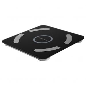 Balance de poids Bluetooth intelligente, mesure de la masse grasse, IMC, composition corporelle, balance numerique LED, noire - Neuf