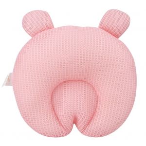 Oreiller Rond Respirant A Memoire De Forme En Tencel Pour Nouveau-Ne (Rose) - Neuf