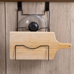 Hjlian Support De Couvercle De Casserole En Fer Pour Planche A Decouper, Etagere De Rangement De Cuisine, Support De Cuillere A Poele - Neuf