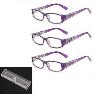 Paquet De 3 Lunettes De Lecture Violet Femmes-2.0x,Poids Léger Qualité Vintage Lecteurs Lunettes Rectangulaires Colorées Pour Dames Grossissant - Neuf